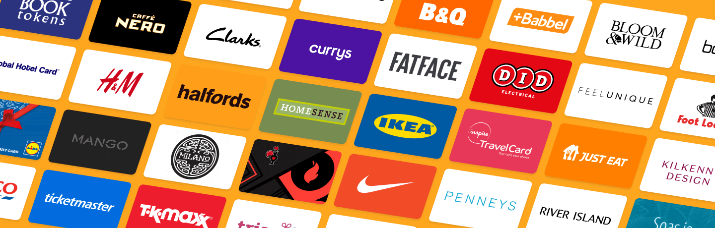A large selection of desirable Irish retail gift cards